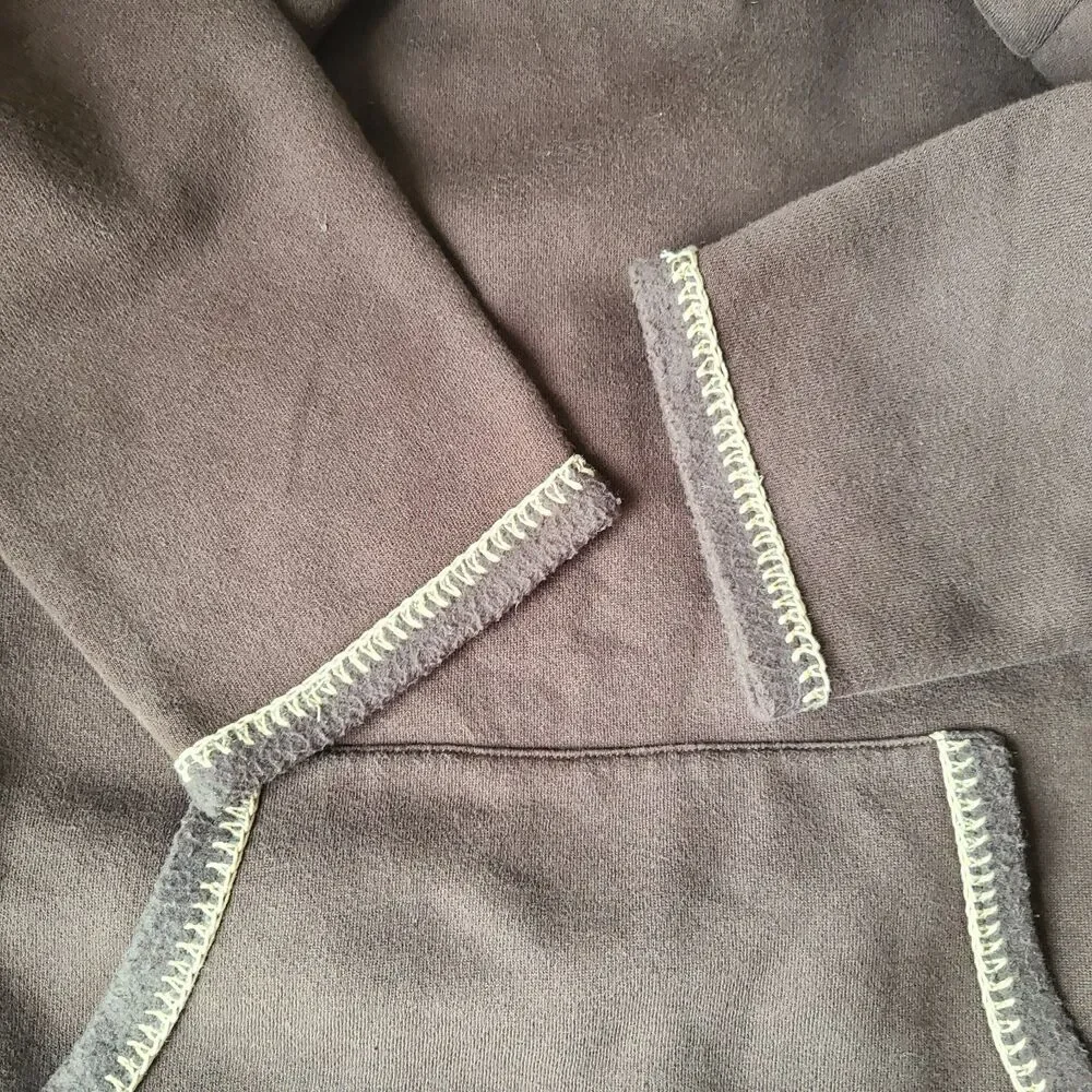 Vintage Polo Jeans Co Ralph Lauren Hoodie Mens L Brown Lace Up Pullover Fleece